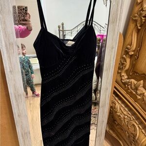 CDC Black Strapless Dress with Silver Accents